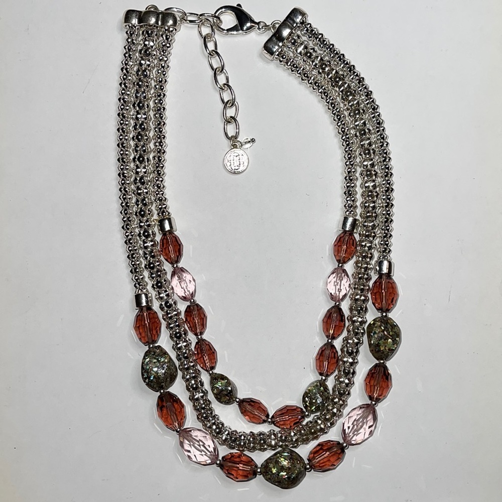 Gorgeous BB three strand statement necklace